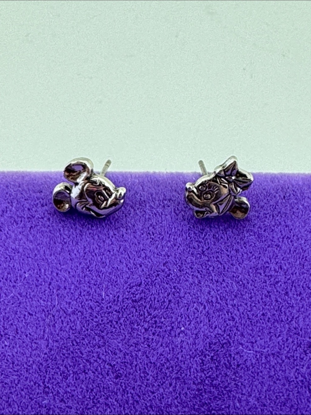 💛 Disney Sterling Silver Mickey & Minnie Mouse Stud Earrings